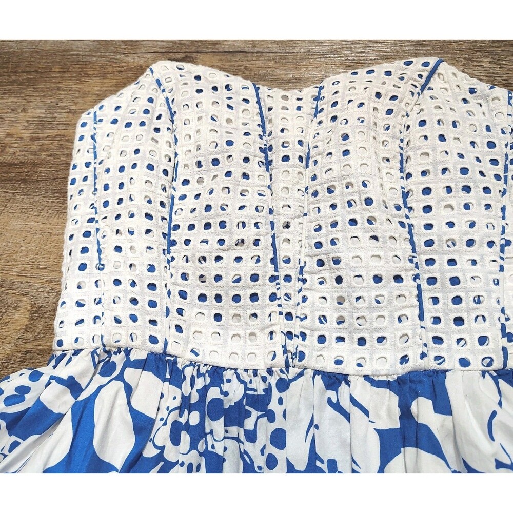 Lilly Pulitzer Ferris Floral Print Dress Size 8 Eyelet Corset Strapless Beachy - Picture 3 of 9